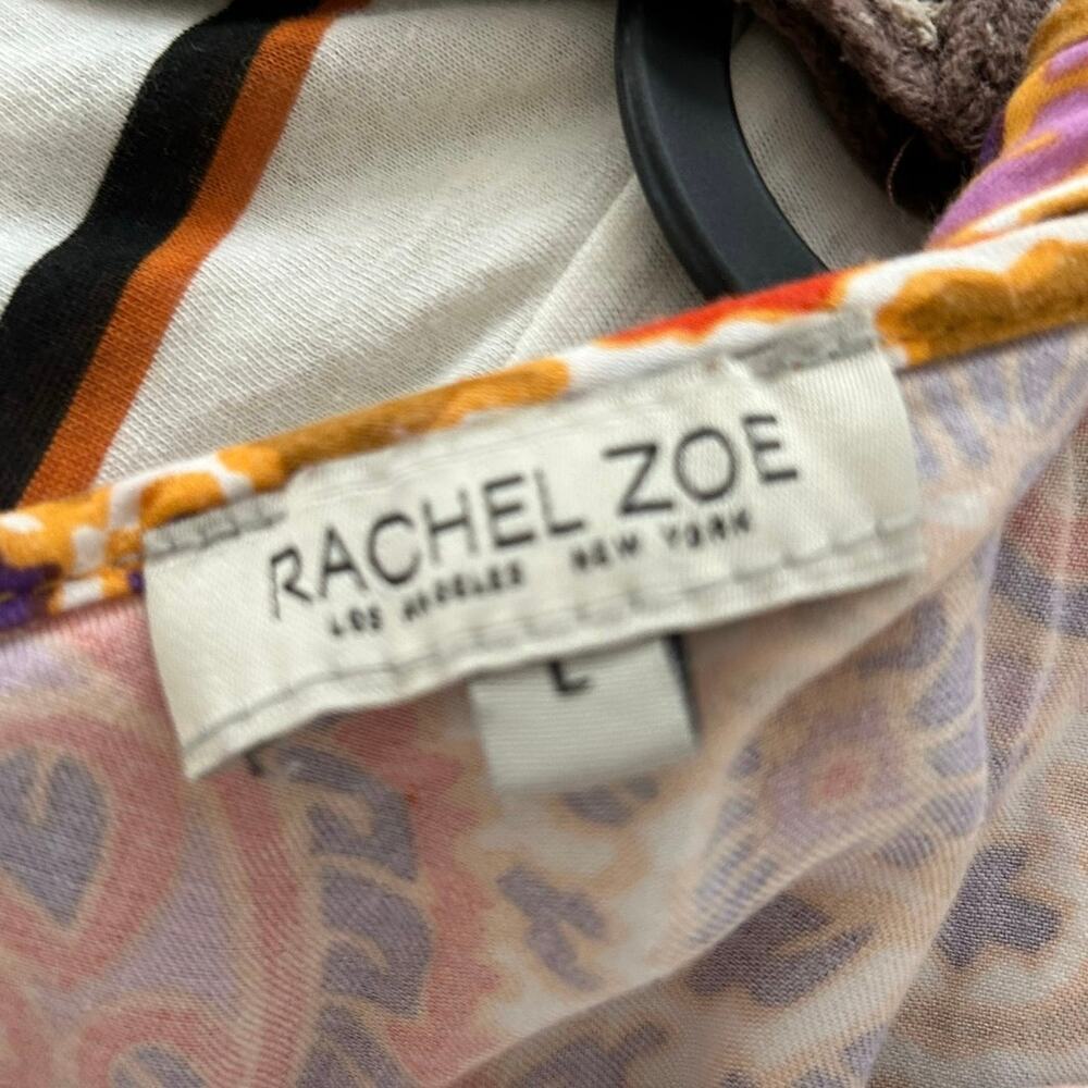 Rachel Zoe Paisley Print Rayon Cami Tank Top Mustard Purple Boho Women’s L - Picture 4 of 7